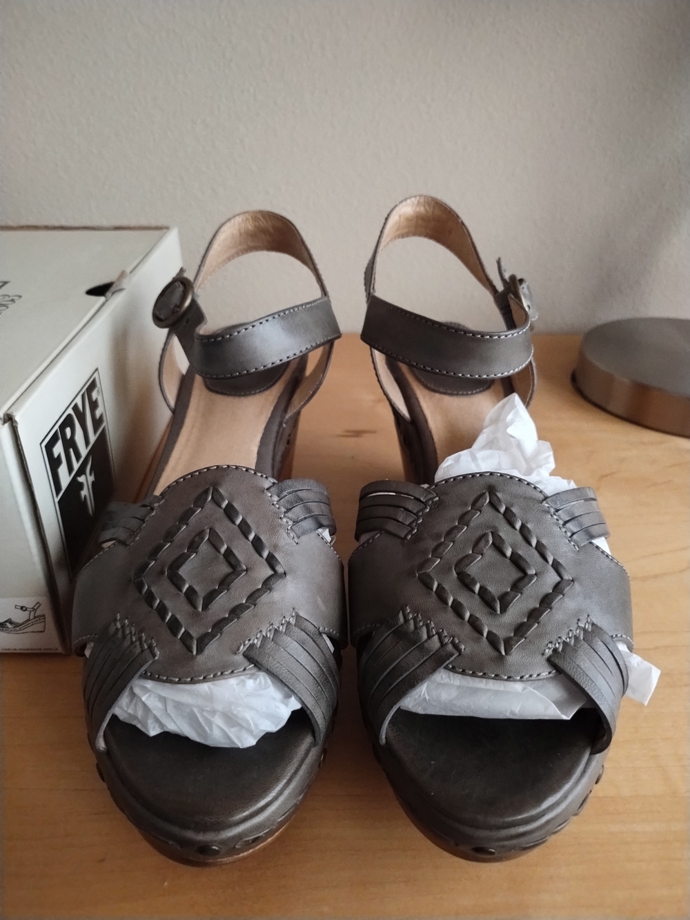Frye Women's Slate Gray Leather Hurache Sandals